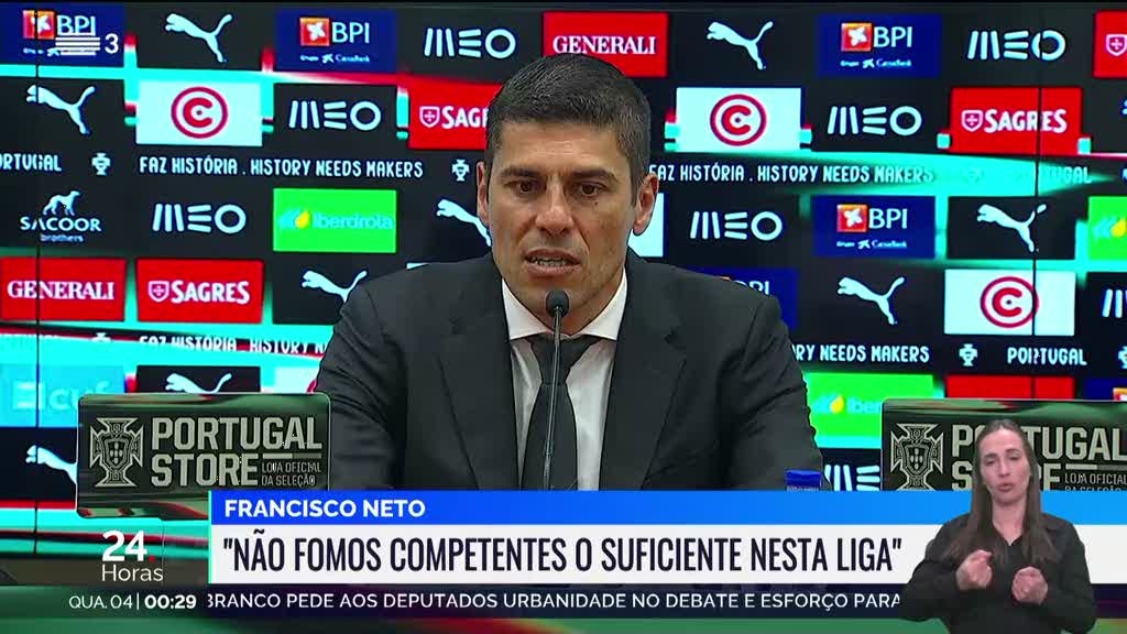 Seleção Feminina: Francisco Neto admitiu falta de competência da equipa